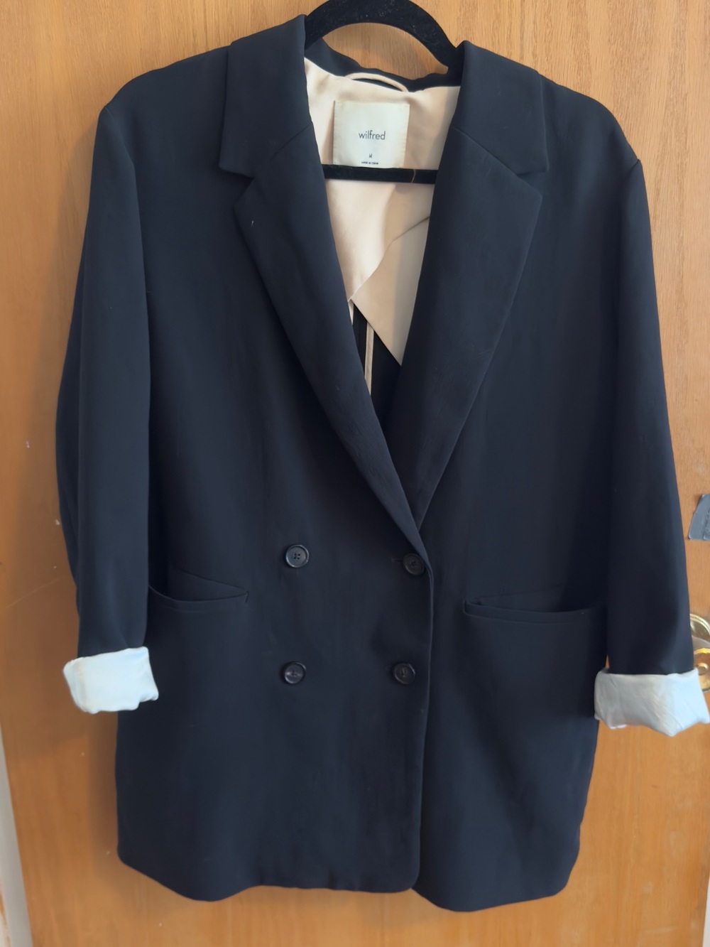 Wilfred Double-Breasted Black Blazer Jacket size medium
